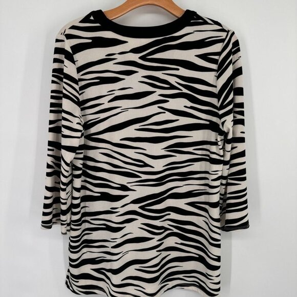 Chicos 1 Travelers Zebra Print V-Neck Tunic Womens Top Size medium - Picture 13 of 13